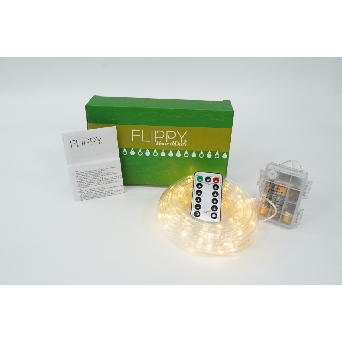 Instalatie Craciun Furtun Luminos Kaveny, 10 m, 100 LED-uri, Alb Cald, Baterii