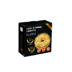 Instalatie Craciun liniara cu transformator, 100m, alb cald, 1000 LED-uri, fir transparent, 8 jocuri de lumini, Kaveny