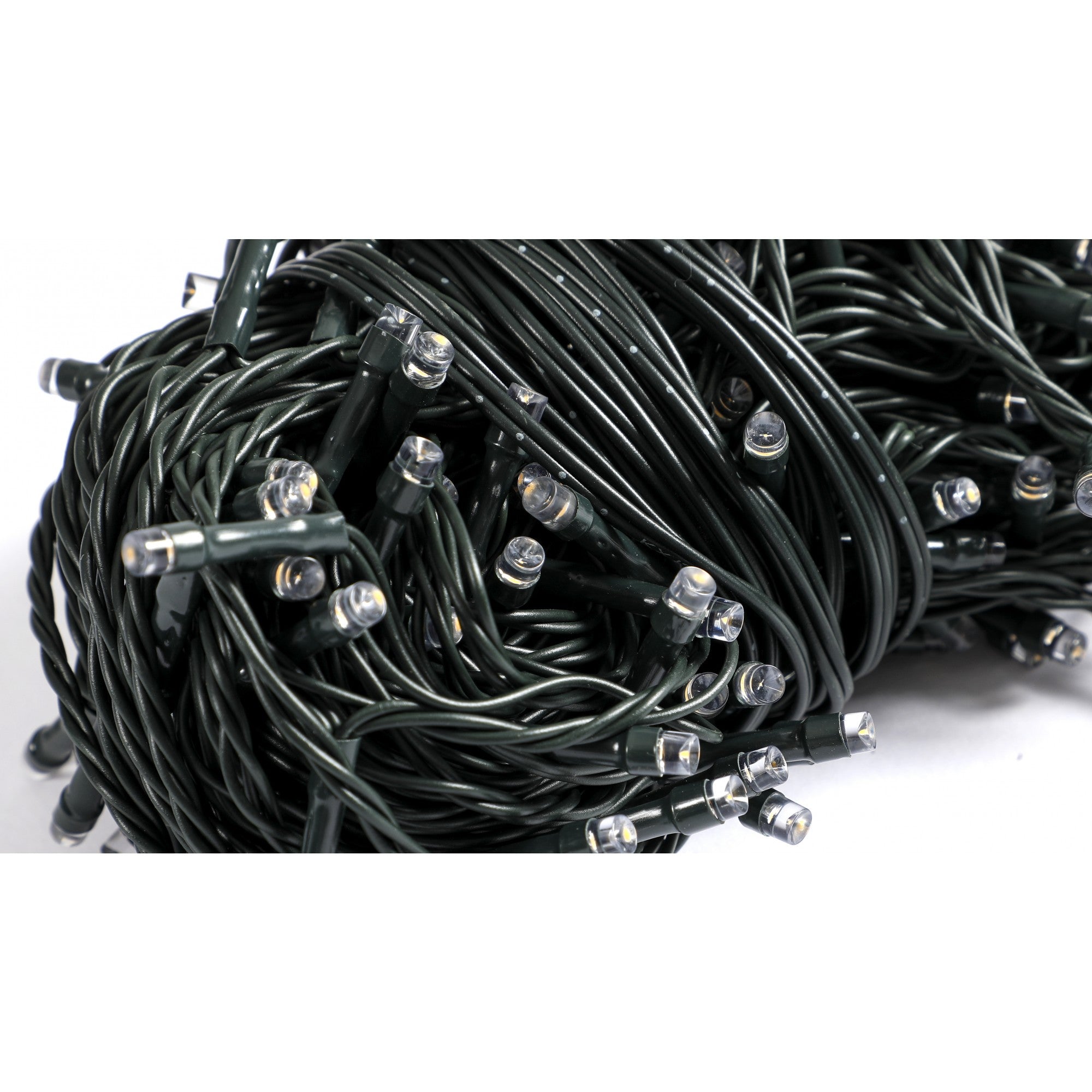 Instalatie Craciun liniara, cu transformator, 20 m, Alb Cald, 200 LED-uri V5, 8 jocuri de lumini, fir verde, Kaveny