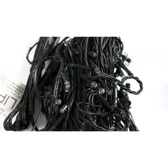 Instalatie Craciun liniara, cu transformator 31V, 10m, Alb Rece, 100 LED-uri V5, 8 jocuri de lumini, Fir verde, Kaveny