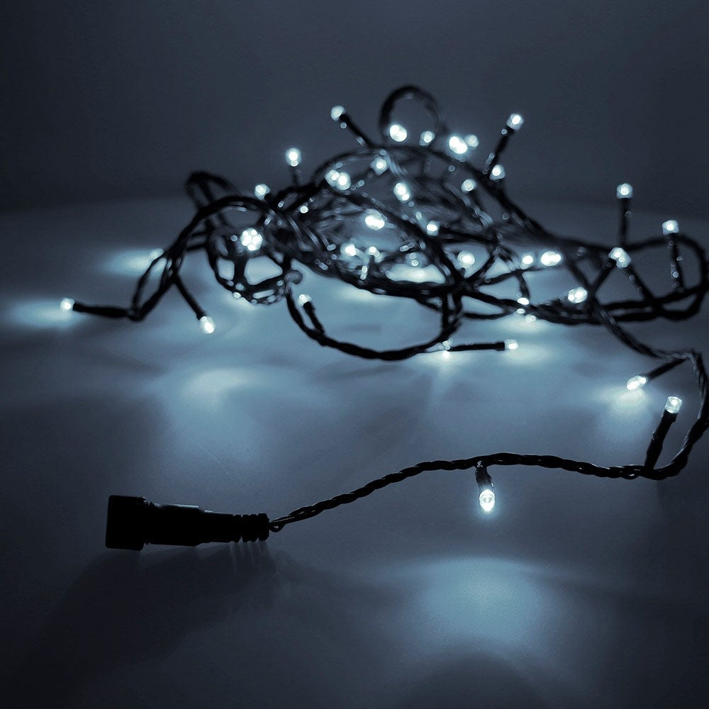 Instalatie Craciun Profesionala de Exterior IP65, 123 m, 1230 Led-uri Mari ,Liniara, Alb rece, Interconectabila, Prelungitor 1.5 m inclus, Fir Negru, Kaveny