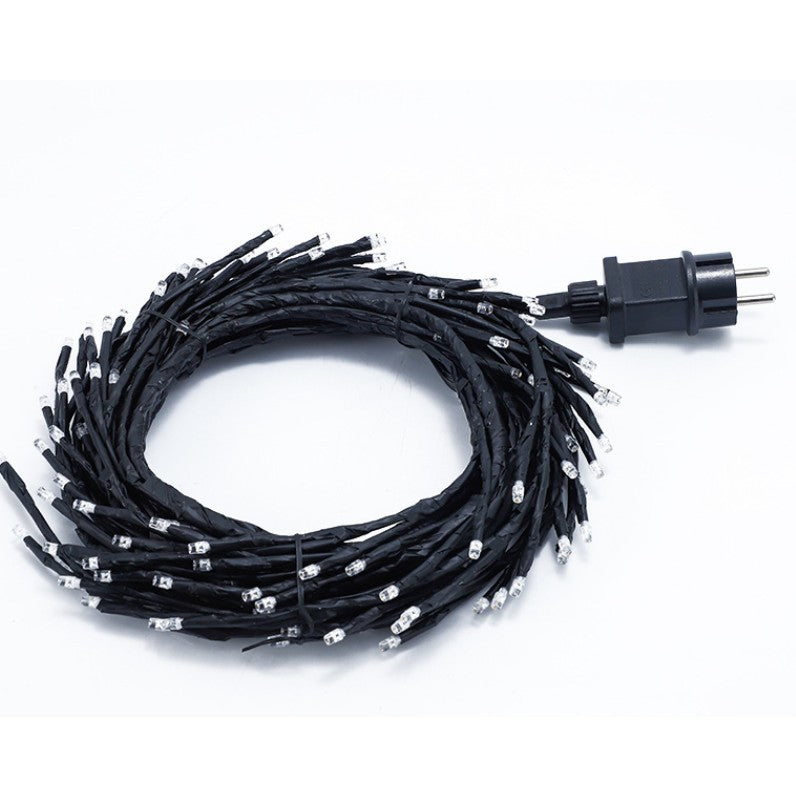 Instalatie Craciun tip Creanga Kaveny, 144 LED-uri, Conectare la Retea, 8 Jocuri de Lumini, Telecomanda, 2.5 m, Prelungitor 2 m, 3V, 1.5V, Fir Negru, Alb Cald