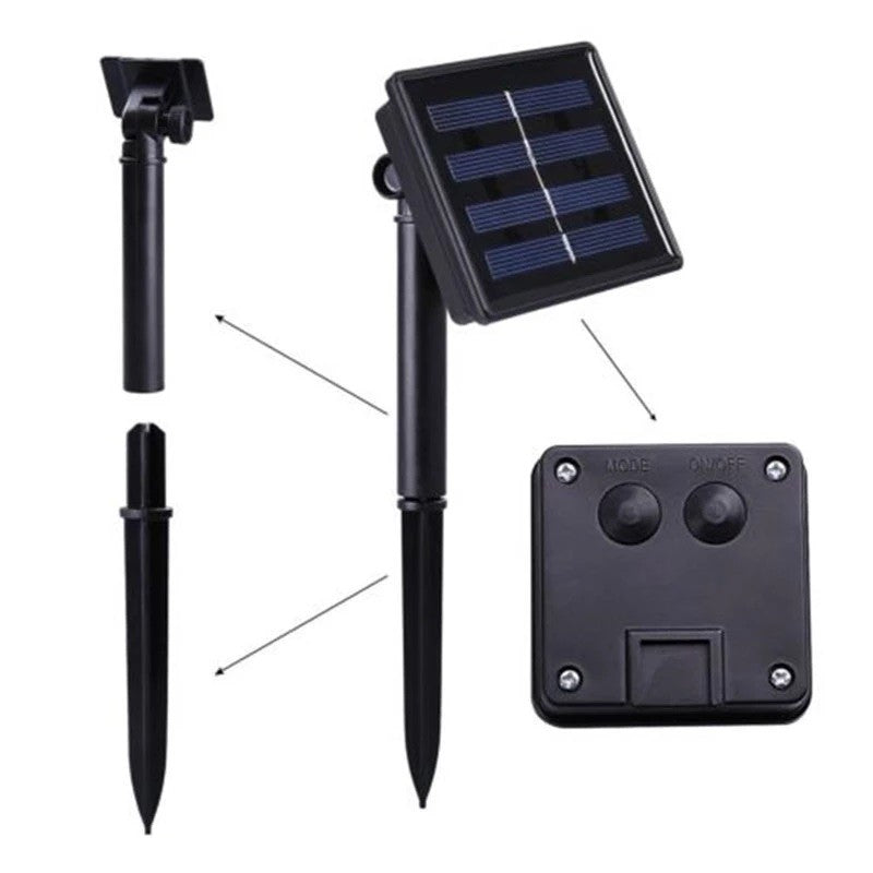 Instalatie Craciun, Tip Globuri de cristal, 50 Led-uri, 9.5 metri, Alb cald, Energie solara, Senzor de lumina, Kaveny