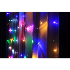 Instalatie Craciun, Tip Perdea IP44, 3m x 1m, 100 Led-uri, Multicolor, USB si telecomanda cu 8 functii, Kaveny
