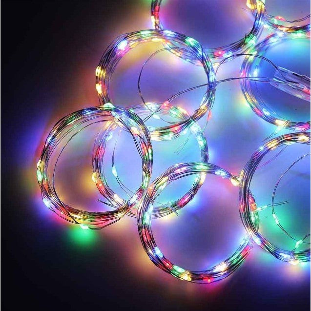 Instalatie Craciun, Tip Perdea IP44, 3m x 2m, 200 Led-uri, Multicolor, USB si telecomanda cu 8 functii, Kaveny