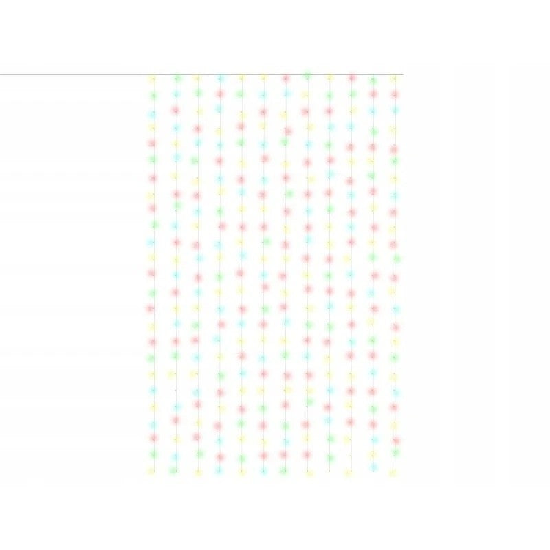 Instalatie Craciun, Tip Perdea IP44, 3m x 3m, 300 Led-uri, Multicolor, USB si telecomanda cu 8 functii, Kaveny