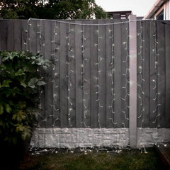 Instalatie Craciun, Tip Perdea, IP44, 4 m x 2 m, 480 LED-uri, Alb rece, 8 jocuri de lumini, Transformator, Interconectabila, Prelungitor 5 m inclus, Fir transparent, Interior/ Exterior, Kaveny