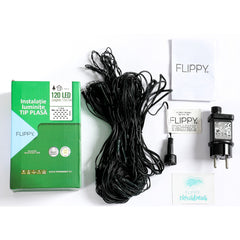 Instalatie Craciun tip plasa, cu transformator 31V, 1.5 m x 1.5 m, Alb Cald, 120 LED-uri V5, 8 jocuri de lumini, fir verde, Kaveny