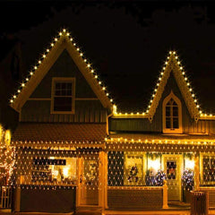 Instalatie Craciun, Tip Plasa, IP 44, 30 x 1 m, 1200 LED-uri, Alb cald, 8 jocuri de lumini, Transformator fara telecomanda, Interconectabila, Prelungitor 5 m inclus, Fir transparent, Kaveny