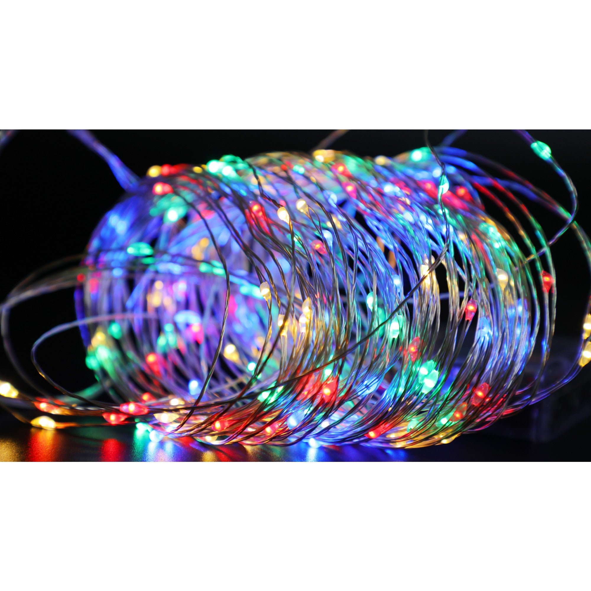 Instalatie de Craciun, Liniara, 20 m, Baterii, 200 LED-uri, Multicolor, 2 Jocuri de Lumini, Fir Cupru, Interior/Exterior, Kaveny