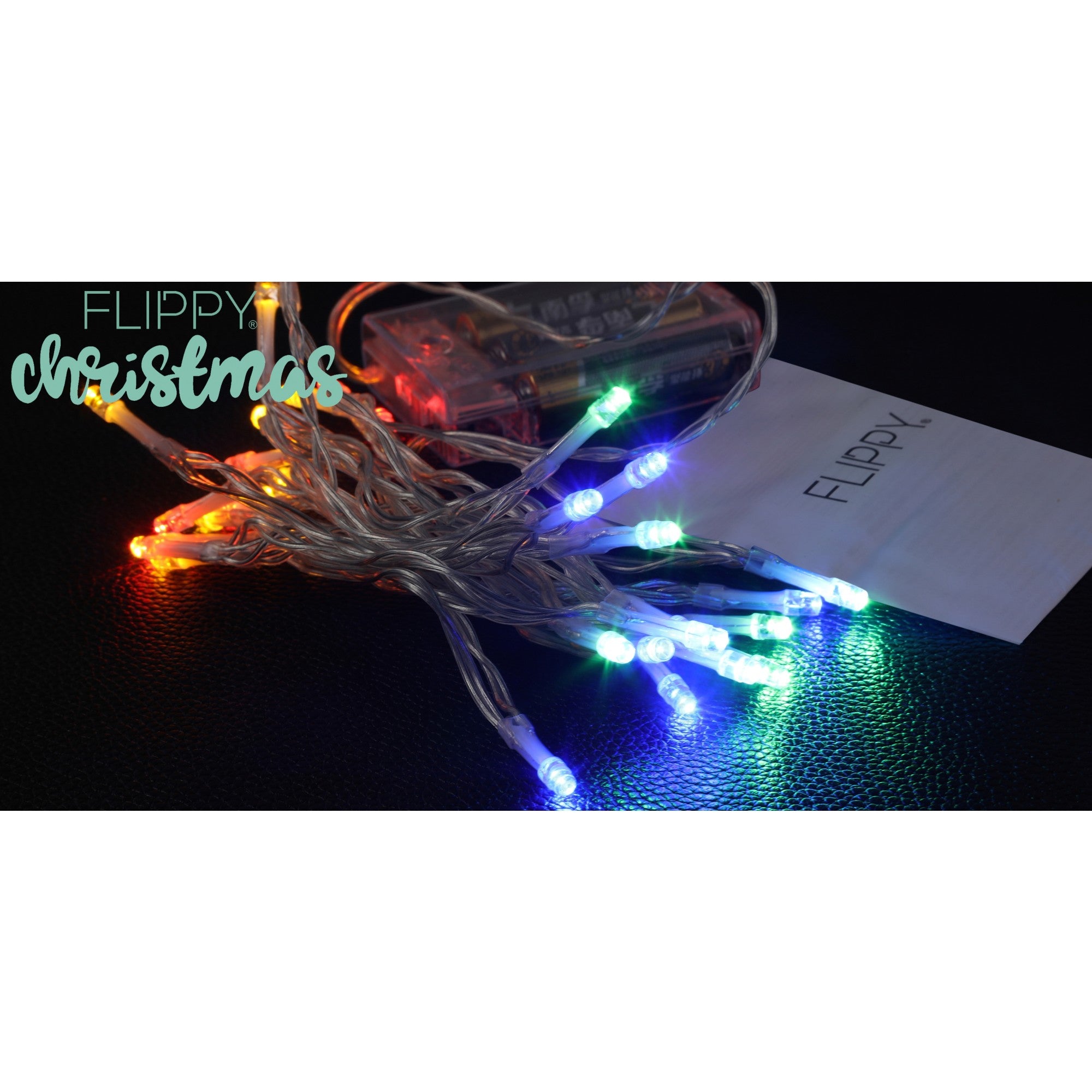 Instalatie de Craciun, Liniara, 1 m, Baterii, 10 LED-uri, Multicolor, 2 Jocuri de Lumini, Fir Transparent, Interior/Exterior, Kaveny