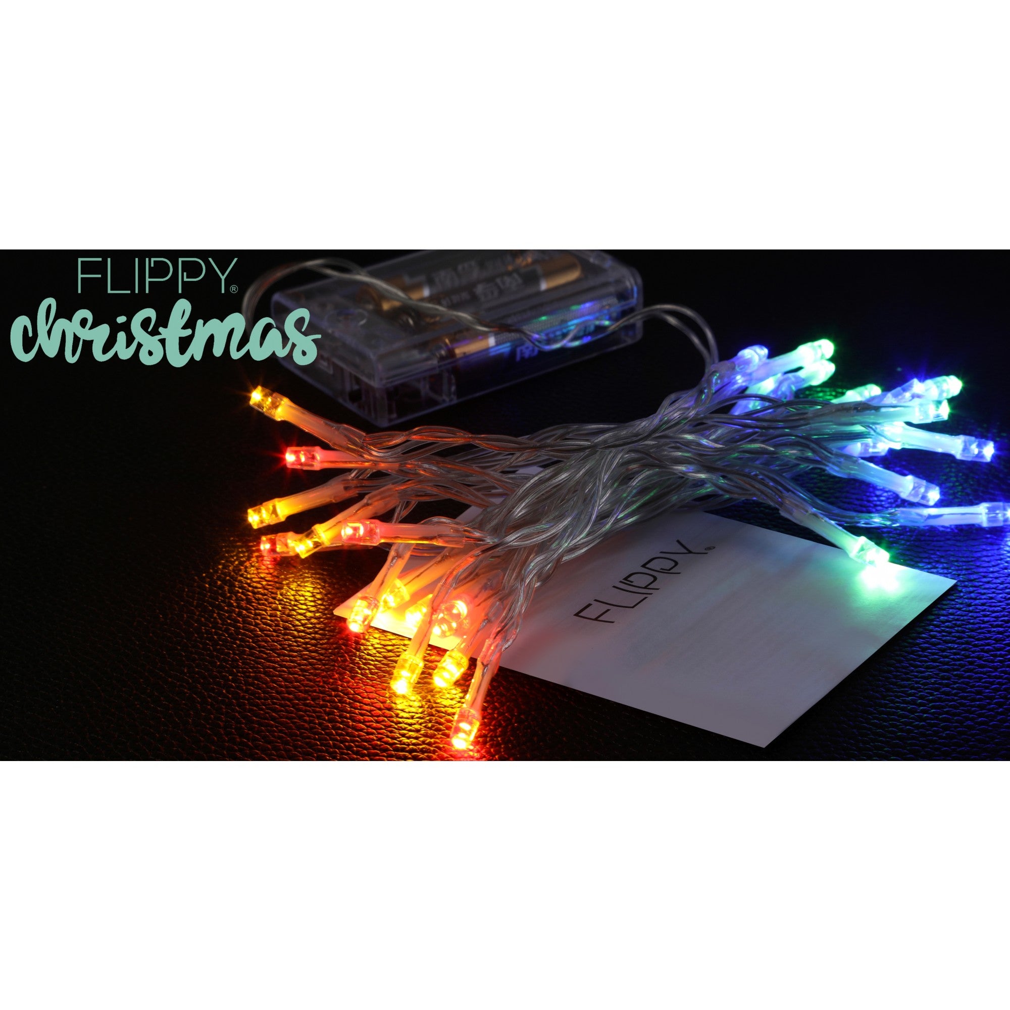 Instalatie de Craciun, Liniara, 1 m, Baterii, 10 LED-uri, Multicolor, 2 Jocuri de Lumini, Fir Transparent, Interior/Exterior, Kaveny
