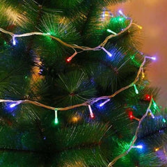 Instalatie de Craciun cu Baterii Tip Liniar, 2 jocuri de lumini, Fir Transparent 10 m 100 LED -uri, Multicolor