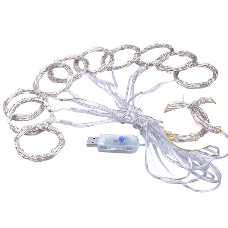 Instalatie de Craciun, Kadeny, Instalatie de Tip Perdea IP44, Alimentare prin Port USB si Telecomanda cu 8 functii, 6m x 3m, 600 LED, Alb Rece