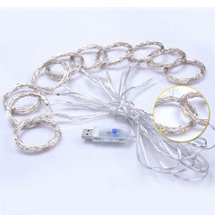 Instalatie de Craciun, Kadeny, Instalatie de Tip Perdea IP44, Alimentare prin Port USB si Telecomanda cu 8 functii, 6m x 3m, 600 LED, Alb Cald