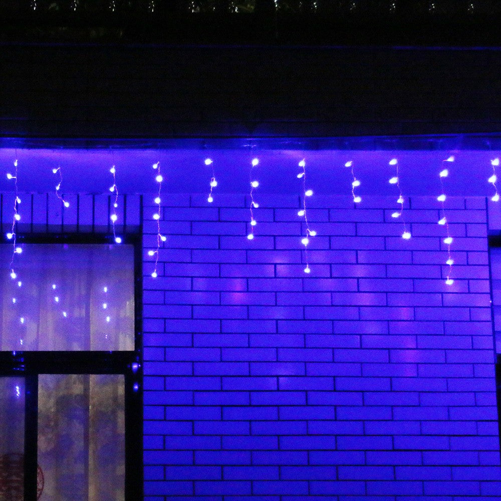 Instalatie de Craciun Kaveny® Tip Franjuri, 12 m, 300 LED-uri, Interconectabila, Albastru