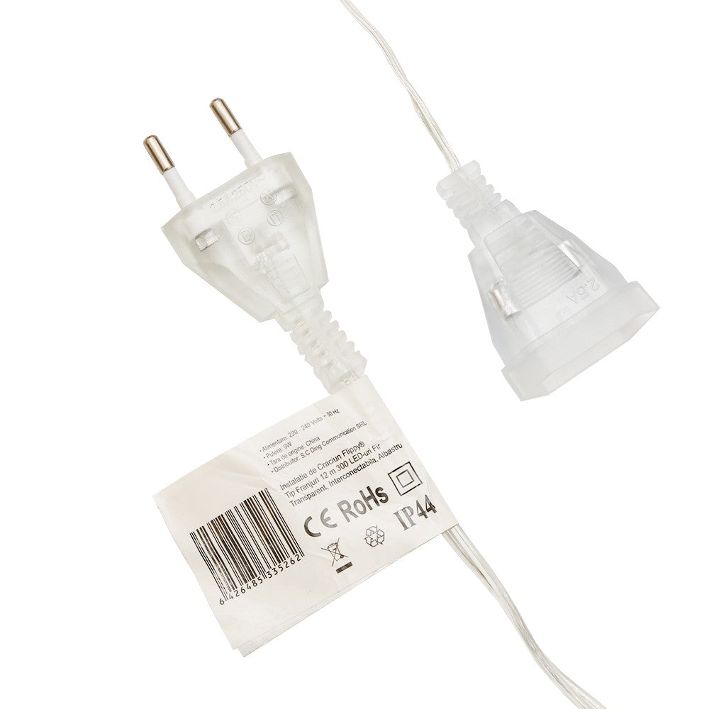Instalatie de Craciun Kaveny® Tip Franjuri, 12 m, 300 LED-uri, Interconectabila, Albastru