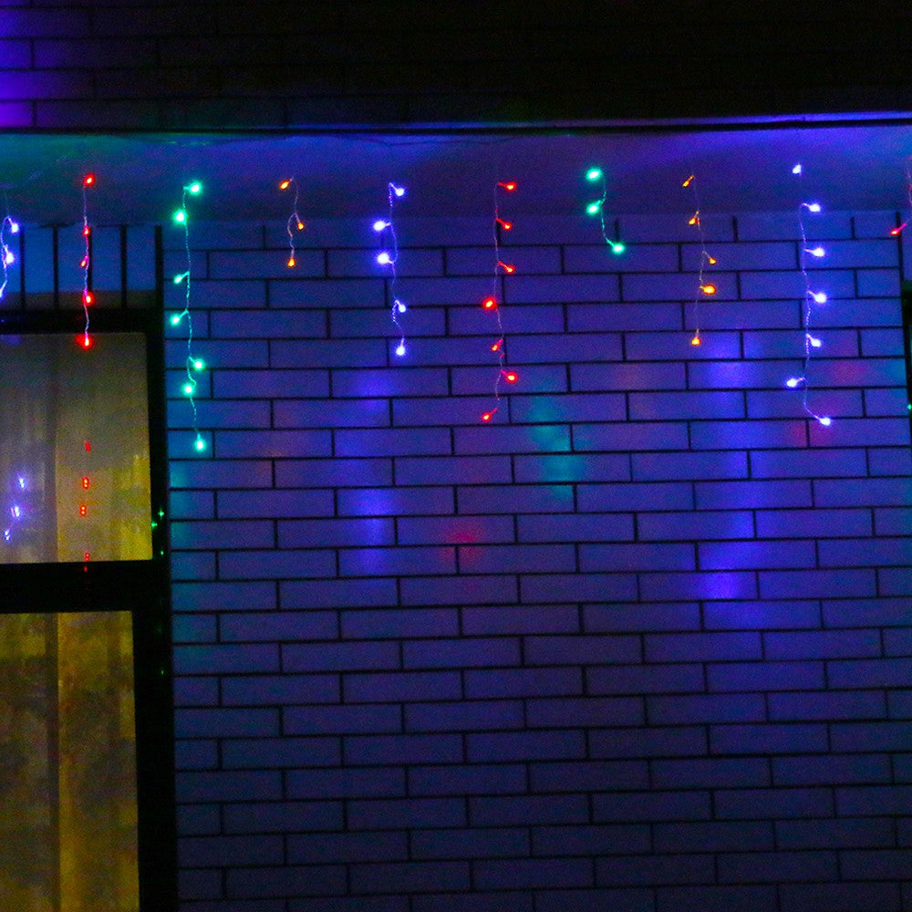 Instalatie de Craciun Kaveny® Tip Franjuri, 12 m, 300 LED-uri, Interconectabila, Multicolor