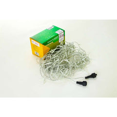 Instalatie de Craciun Kadeny® Tip Franjuri, 8 jocuri de lumini cu transformator, 20 m, 572 LED-uri, Interconectabila, Fir Transparent, Alb Cald