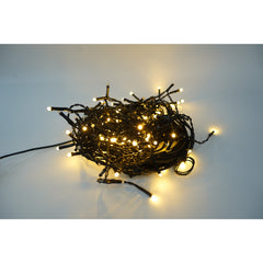Sectiune Instalatie de Craciun, Flippy®, Tip Turturi, Fara Alimentator, 5m, 143 LED-uri, 8 Jocuri de Lumini, Fir Negru, Lumina Alb Cald, IP44, Interconectabila