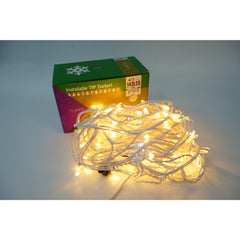 Instalatie de Craciun Kaveny® Tip Franjuri cu Flash, Sectiune 5 m, 143 LED-uri, Interconectabila, Fir Alb, Alb Cald