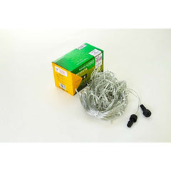 Instalatie de Craciun Kadeny® Tip Franjuri, Flash, cu transformator, 30 m, 858 LED-uri, Interconectabila, Fir Transparent, Alb Cald