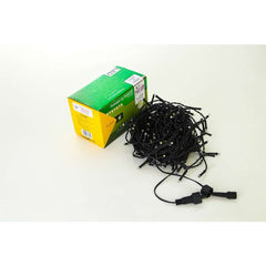 Instalatie de Craciun Kadeny® Tip Franjuri, Flash, cu transformator, 5 m, 143 LED-uri, Interconectabila, Fir Negru, Alb Cald