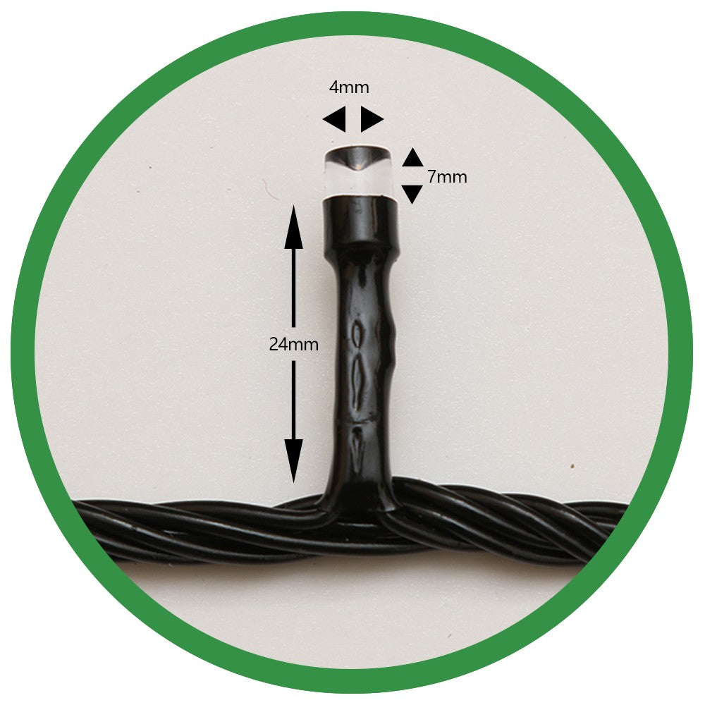 Instalatie de Craciun Kaveny® Tip Liniara, Fir Negru, 24 m, 300 LED-uri, Interconectabila, Alb Cald