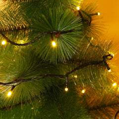 Instalatie de Craciun, Kaveny®, Tip Liniara, Fir Negru, 9 m, 100 LED-uri, Interconectabila, Alb Cald