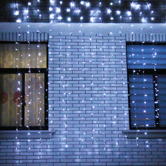 Instalatie de Craciun Kaveny® Tip Perdea, 3 x 3 m, 320 LED-uri, Interconectabila, Alb Rece