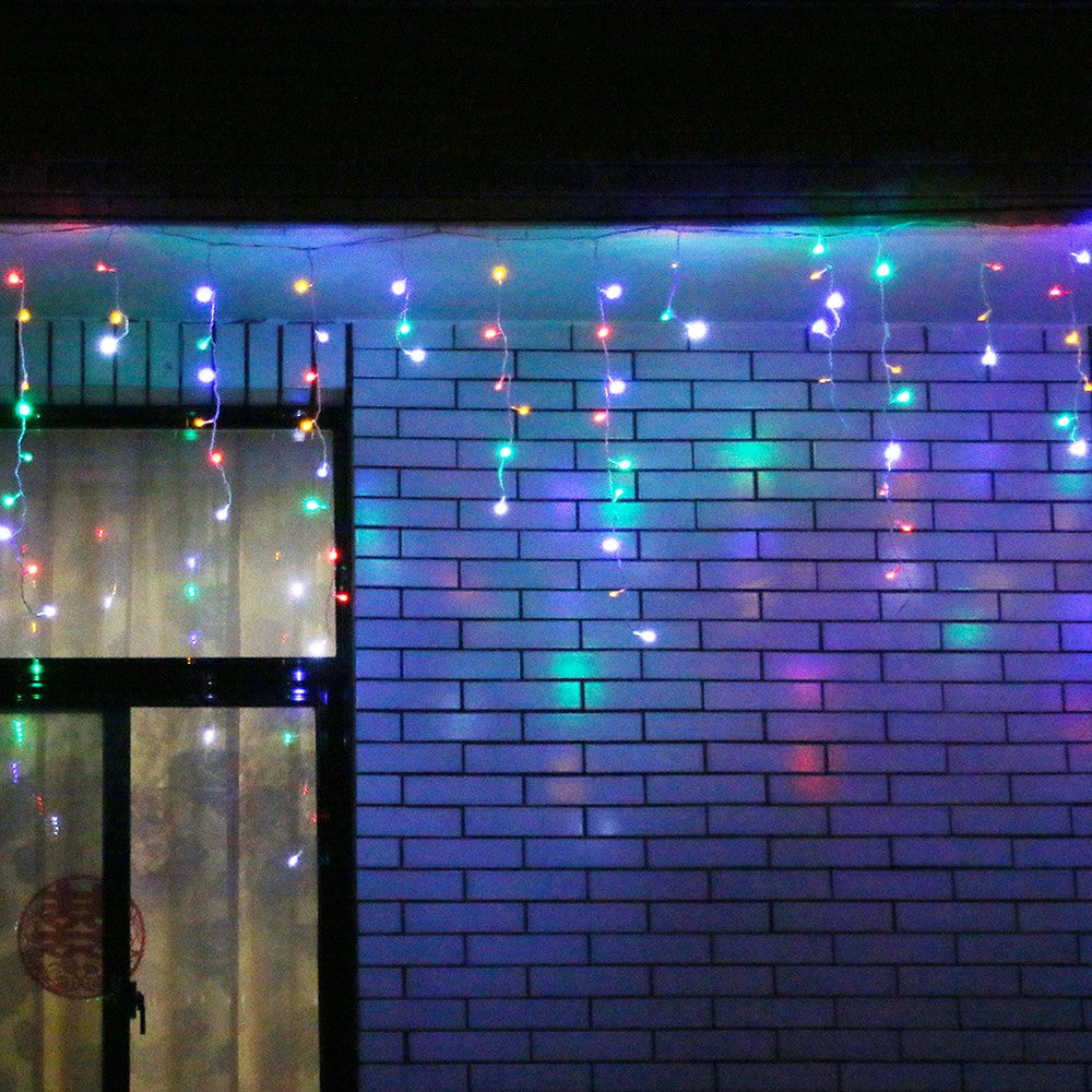 Instalatie de Craciun, Premium Kadeny®, Tip Franjuri cu Flash, 4 m, 132 LED-uri, Multicolor, Interconectabila