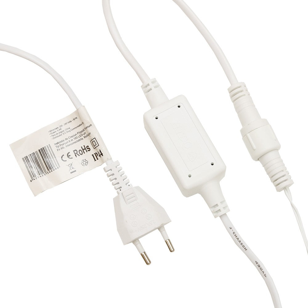 Instalatie de Craciun, Premium Kadeny®, Tip Franjuri cu Flash, 6 m, 180 LED-uri, Interconectabila, Multicolor