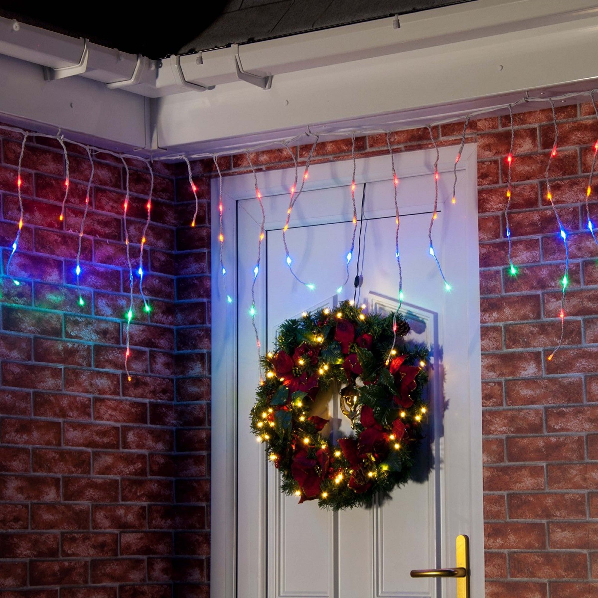 Instalatie de Craciun, Premium Kadeny®, Tip Franjuri cu Flash, 8 m, 252 LED-uri, Multicolor, Interconectabila