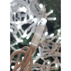 Instalatie de Craciun Premium Kadeny® Tip Franjuri, Flash, cu transformator, 20 m, 480 LED-uri, Interconectabila, Fir Alb, Alb Rece