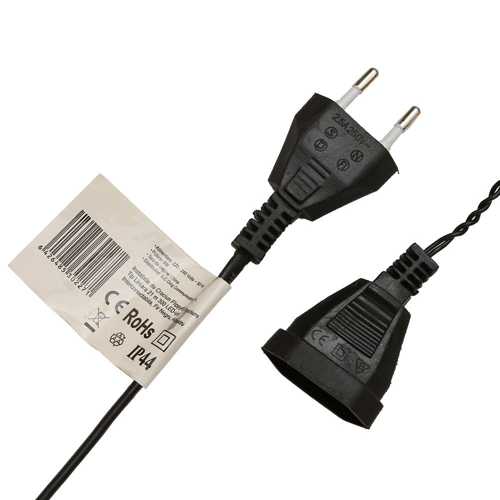 Instalatie de Craciun, Premium Kadeny®, Tip Liniara, 21 m, 300 LED-uri, Interconectabila, Albastru