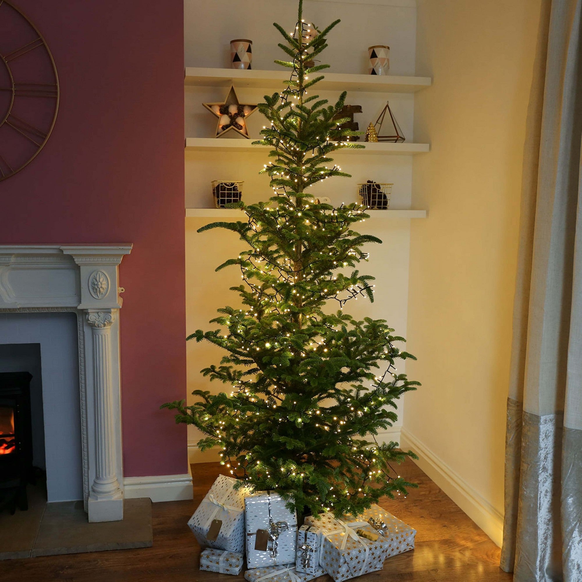 Instalatie de Craciun, Premium Kadeny®, Tip Liniara / Sirag, 50 m, 500 LED-uri Mari, Alb Cald