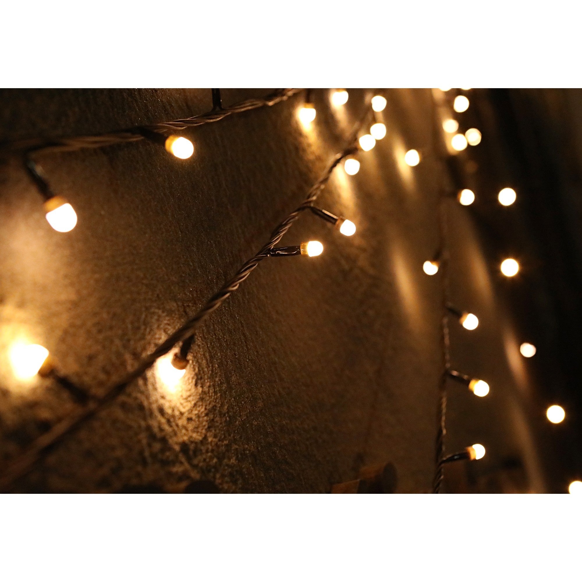 Instalatie de Craciun, Premium Kadeny®, Tip Liniara / Sirag, 50 m, 500 LED-uri Mari, Alb Cald