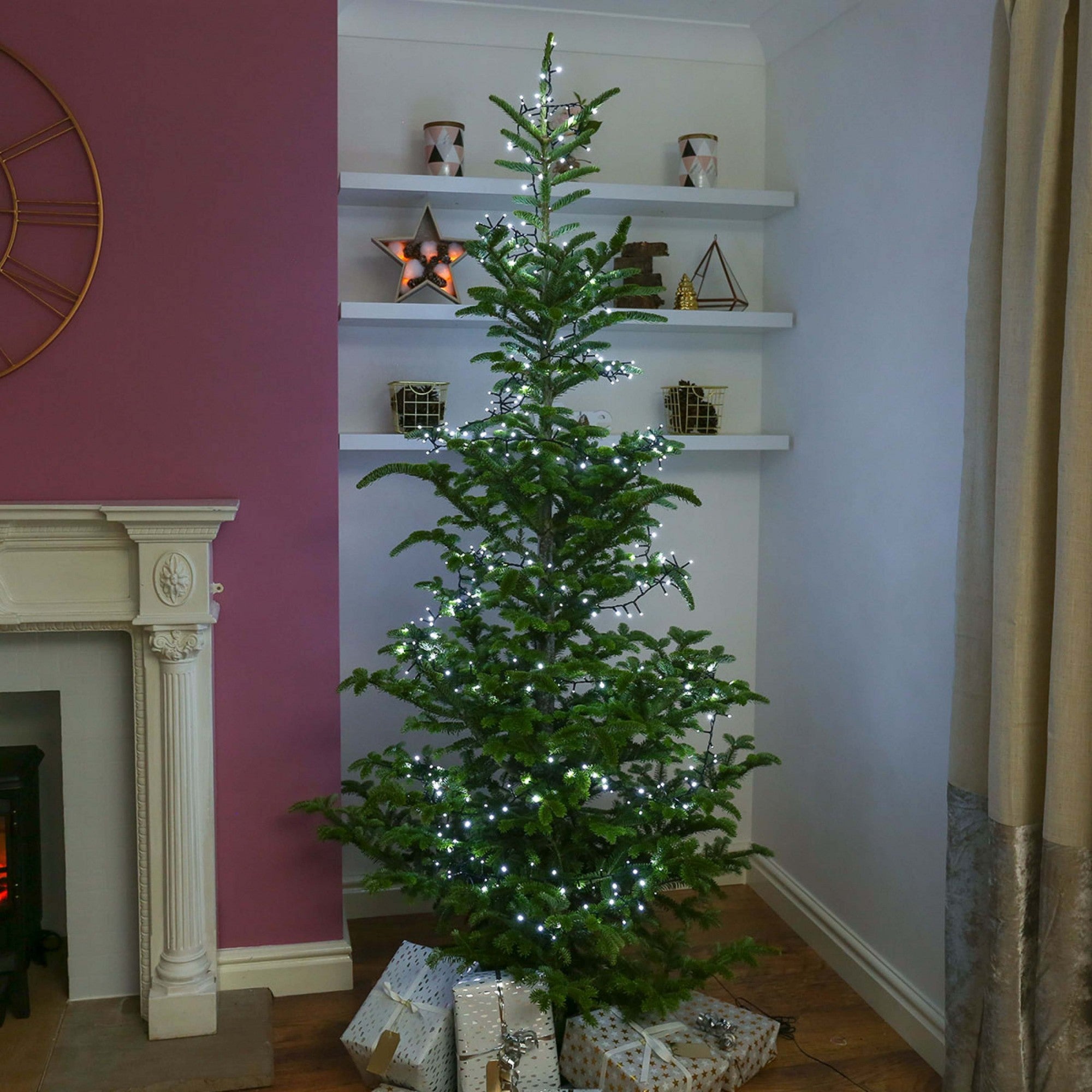 Instalatie de Craciun, Premium Kadeny®, Tip Liniara / Sirag, 50 m, 500 LED-uri Mari, Alb Rece