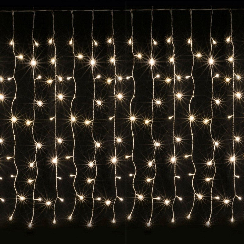 Instalatie de Craciun, Premium Kadeny®, Tip Perdea cu Flash, 8 m x 1 m, 360 LED-uri Mari, Alb Cald, Interconectabila