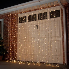 Instalatie de Craciun, Premium Kadeny®, Tip Perdea cu Flash, 8 m x 1 m, 360 LED-uri Mari, Alb Cald, Interconectabila