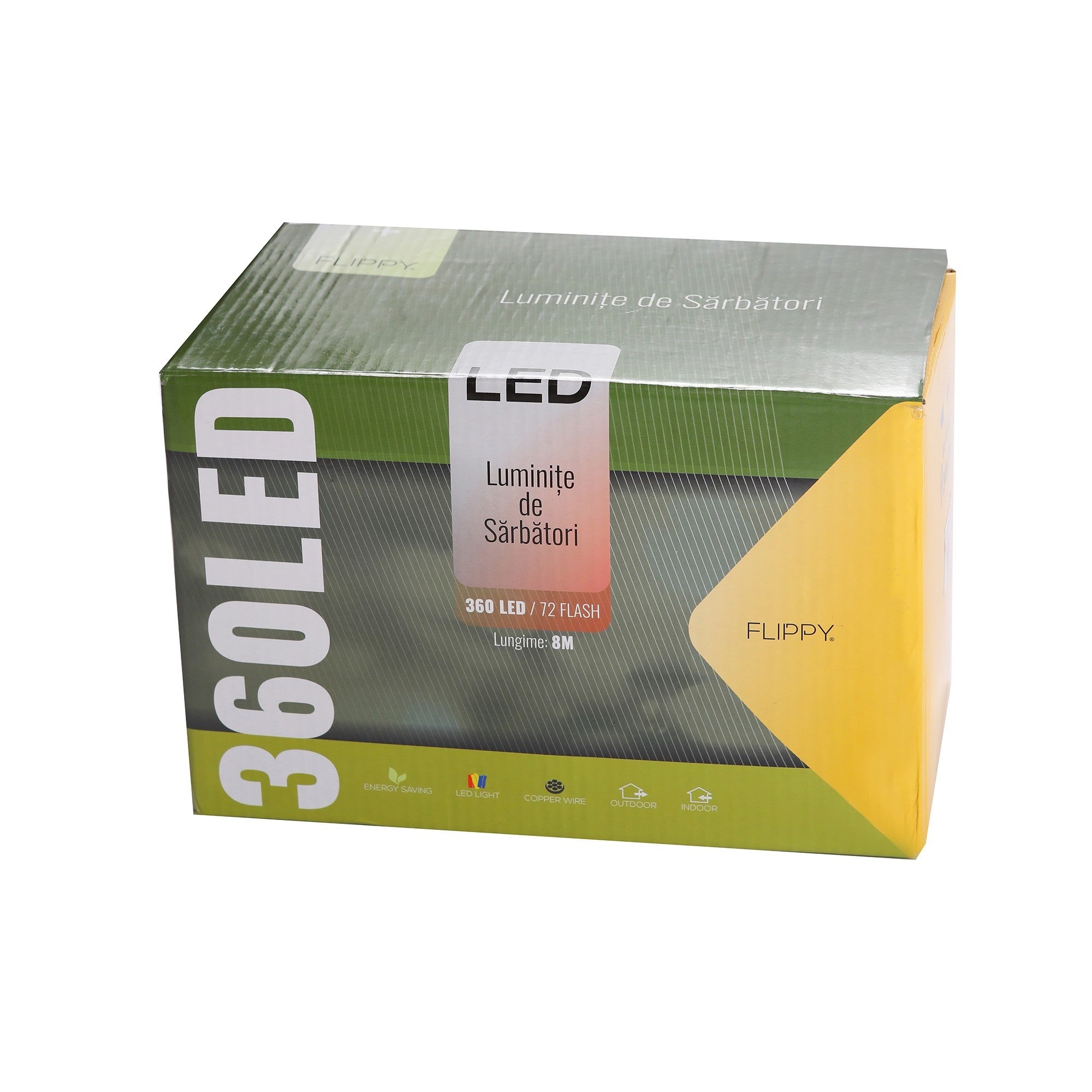 Instalatie de Craciun, Premium Kadeny®, Tip Perdea cu Flash, 8 m X 1 m 360 LED-uri Mari, Alb Rece, Interconectabila