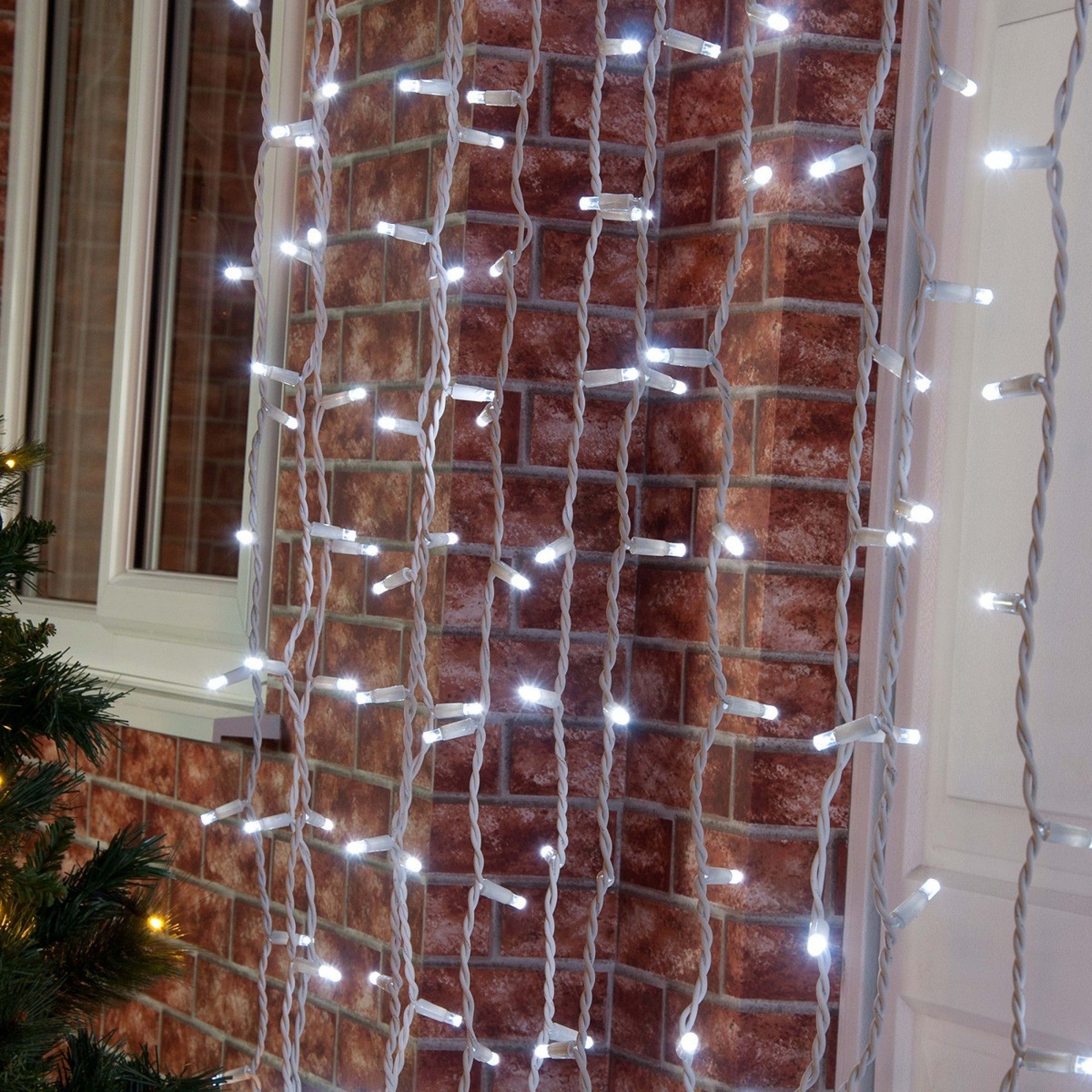 Instalatie de Craciun, Premium Kadeny®, Tip Perdea cu Flash, 8 m X 1 m 360 LED-uri Mari, Alb Rece, Interconectabila