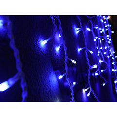 Instalatie de Craciun, Premium Kadeny®, Tip Perdea cu Flash, 8 m x 1 m,  360 Leduri Mari, Albastru, Interconectabila