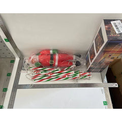 Instalatie LED de Craciun, Kadeny, cu Accesorii, Lumina Calda, Lungime 3 m, 16 Trepte, 288 de Luminite, 8 Moduri, Model Mos Craciun pe Scara,  Alb cald