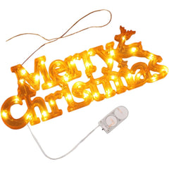 Instalatie LED de Craciun, Kadeny, Litere 3D, Merry Christmas, Lumina Calda, 27.5 x 10.5 x 1.4 cm, Galben