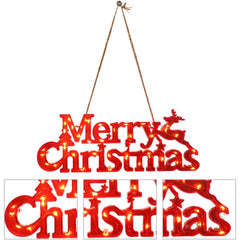 Instalatie LED de Craciun, Kadeny, Litere 3D, Merry Christmas, Lumina Calda, 27.5 x 10.5 x 1.4 cm, Rosu