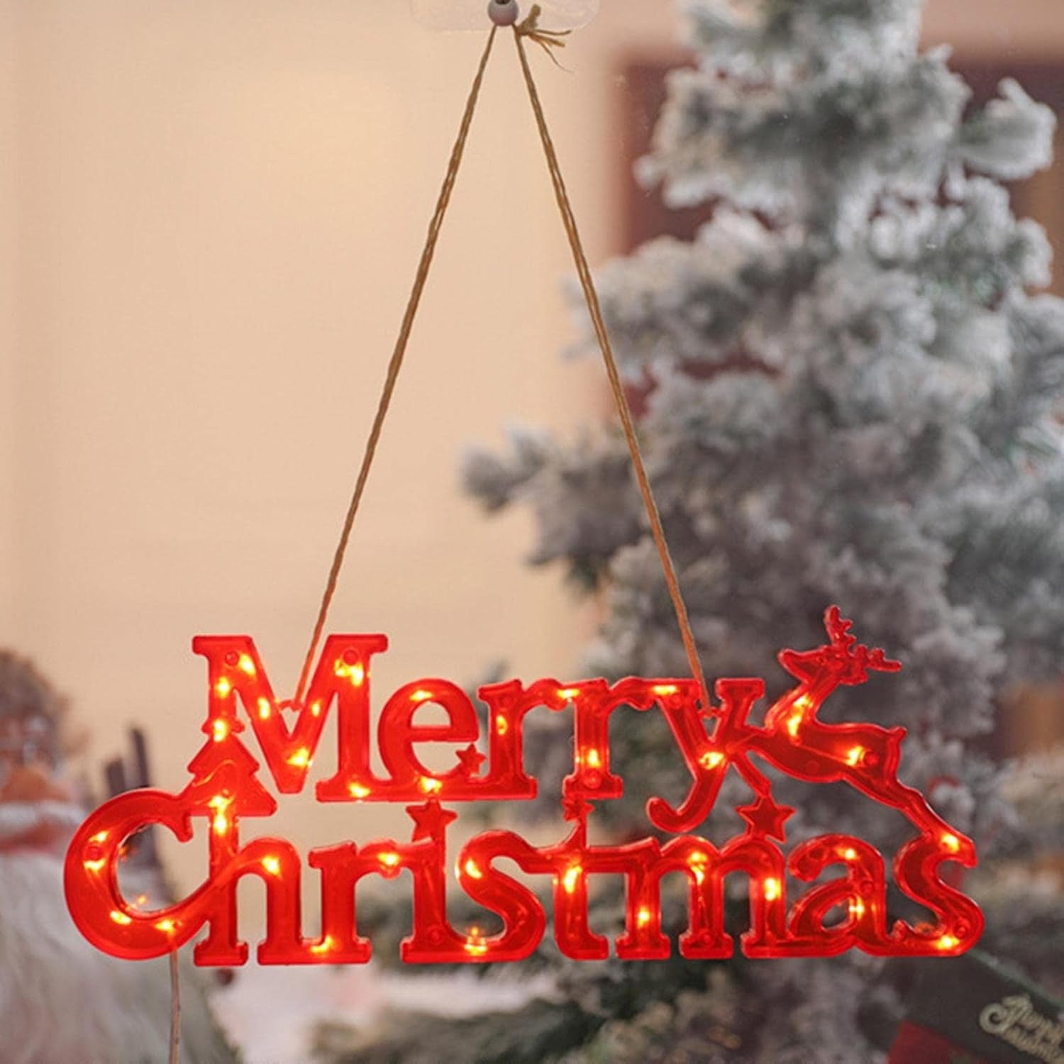 Instalatie LED de Craciun, Kadeny, Litere 3D, Merry Christmas, Lumina Calda, 27.5 x 10.5 x 1.4 cm, Rosu