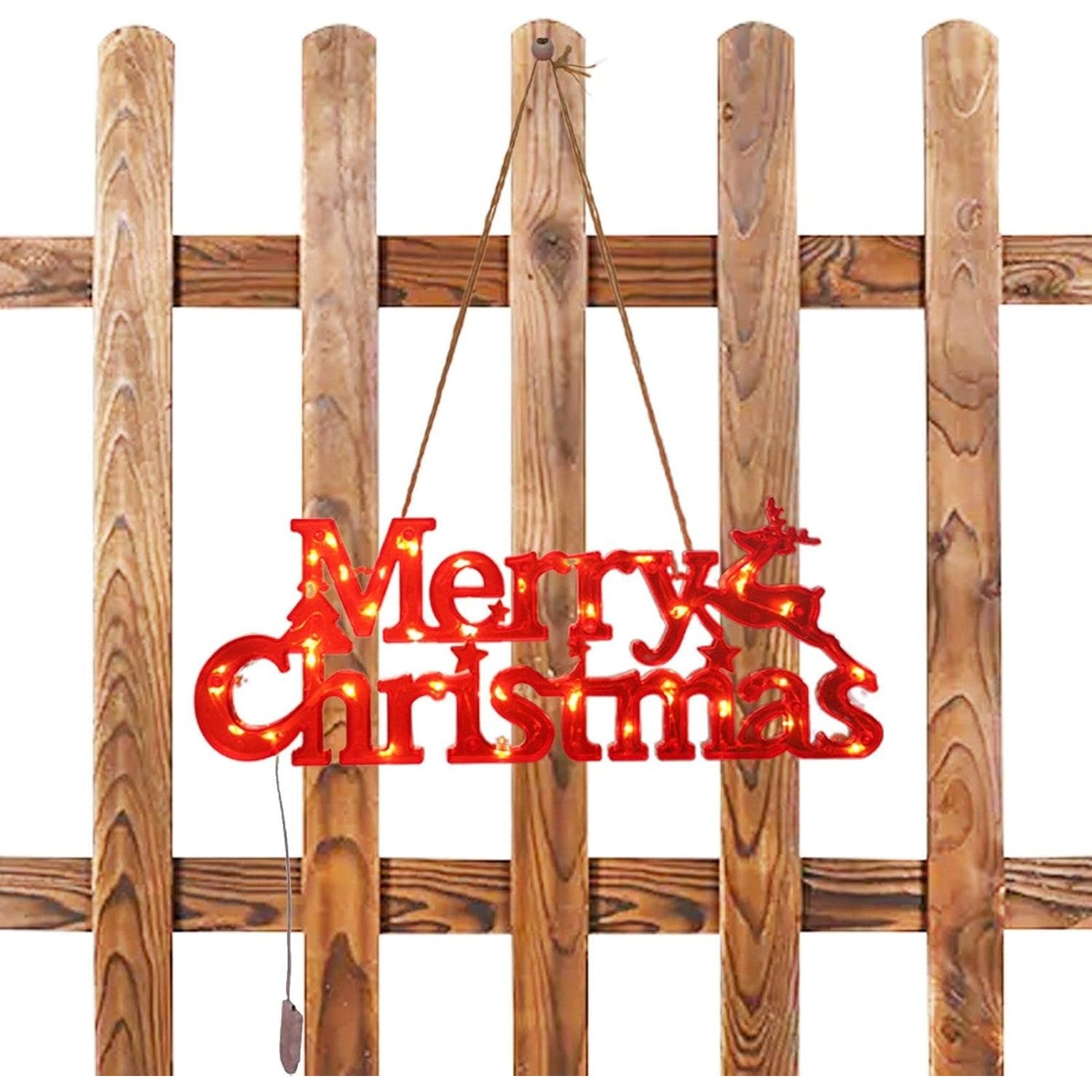 Instalatie LED de Craciun, Kadeny, Litere 3D, Merry Christmas, Lumina Calda, 27.5 x 10.5 x 1.4 cm, Rosu