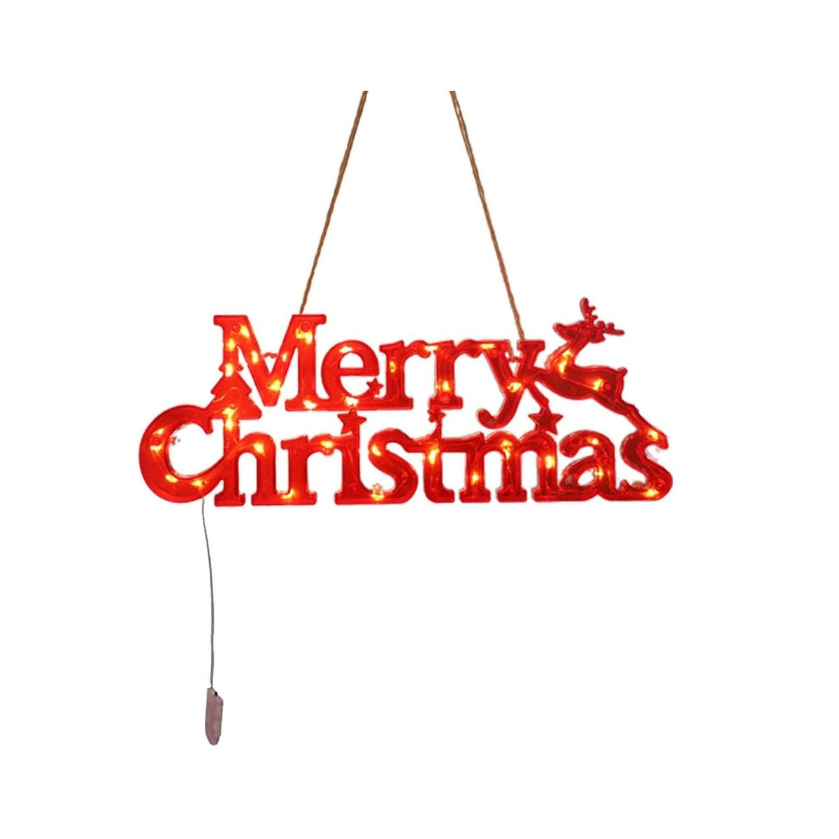 Instalatie LED de Craciun, Kadeny, Litere 3D, Merry Christmas, Lumina Calda, 27.5 x 10.5 x 1.4 cm, Rosu