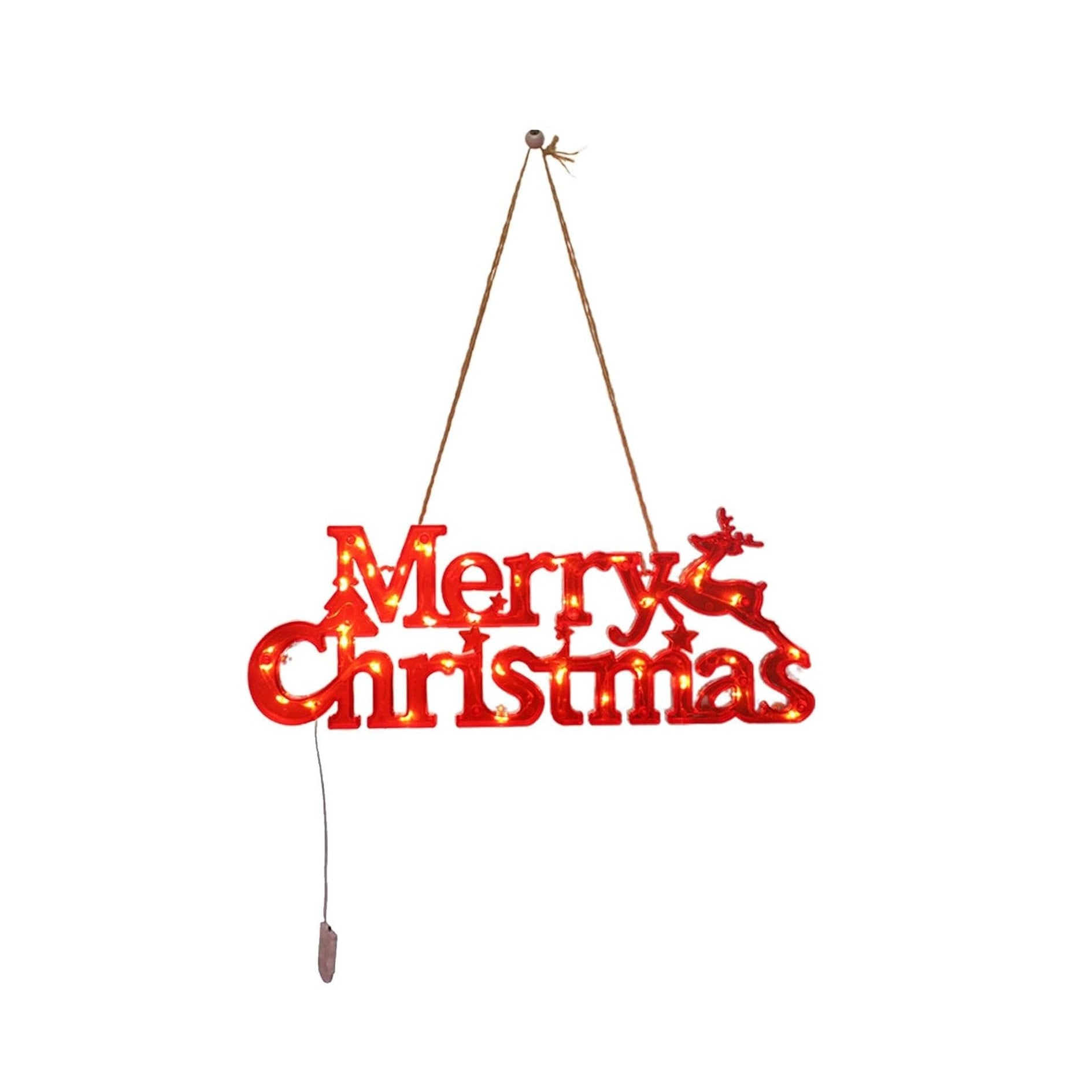 Instalatie LED de Craciun, Kadeny, Litere 3D, Merry Christmas, Lumina Calda, 27.5 x 10.5 x 1.4 cm, Rosu